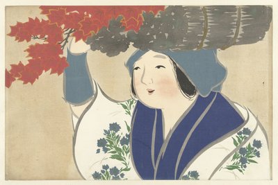 Venditrice di legna da ardere da Kamisaka Sekka