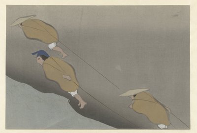 Tirare una barca (Momoyogusa) da Kamisaka Sekka