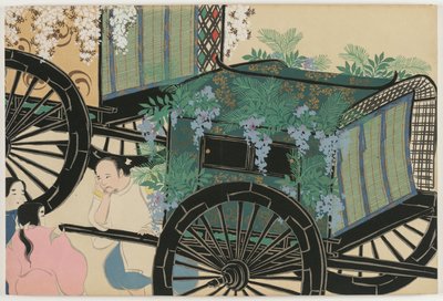 Fiori di cento mondi (Momoyogusa): Carri coperti di fiori (Hanasashiguruma) da Kamisaka Sekka