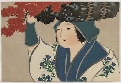 Fiori di cento mondi (Momoyogusa): Venditrice di legna (Kurokiuri) da Kamisaka Sekka