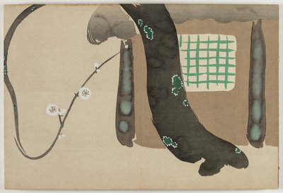 Fiori di cento mondi (Momoyogusa): Prugna sotto le gronde (Nokiba no ume) da Kamisaka Sekka