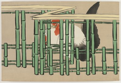 Fiori di cento mondi (Momoyogusa): Gallo (Chabo) da Kamisaka Sekka
