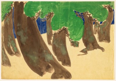 Fiori di Cento Mondi (Momoyogusa): Pini Spazzati dal Vento (Sonarematsu) da Kamisaka Sekka