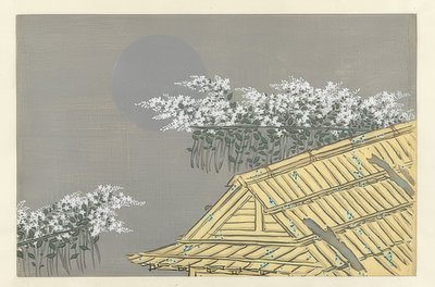 Rami di fiori bianchi su una casa da Kamisaka Sekka