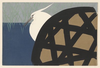 Airone bianco da Kamisaka Sekka