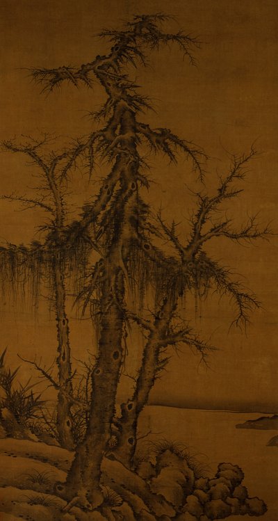 Vecchi alberi, bambù e rocce, c.1300 da Kan Li