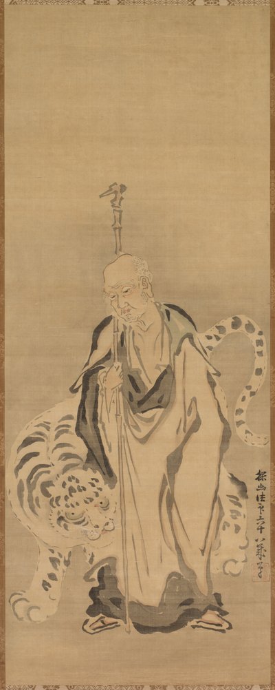 Un saggio con una tigre da Kanō Tan’yū