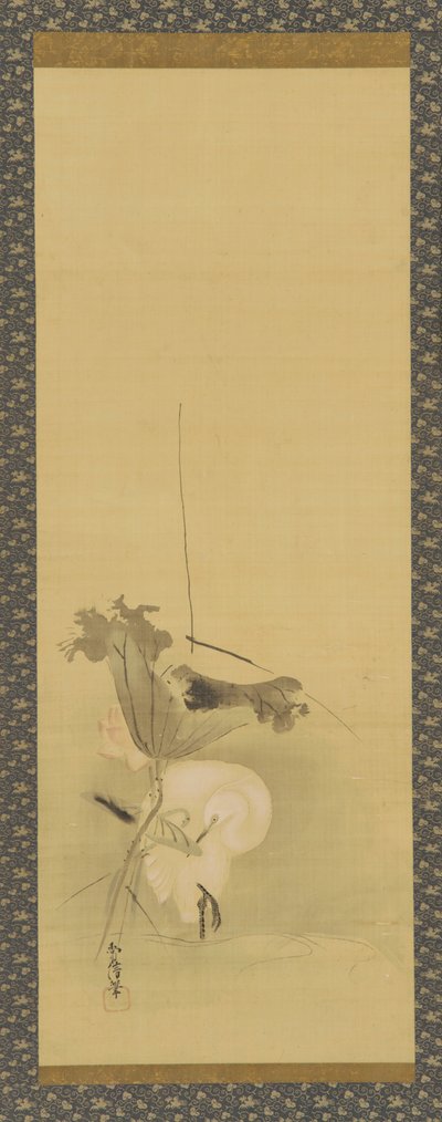 Airone e loto, periodo Edo da Kanô Yôboku Tsunenobu