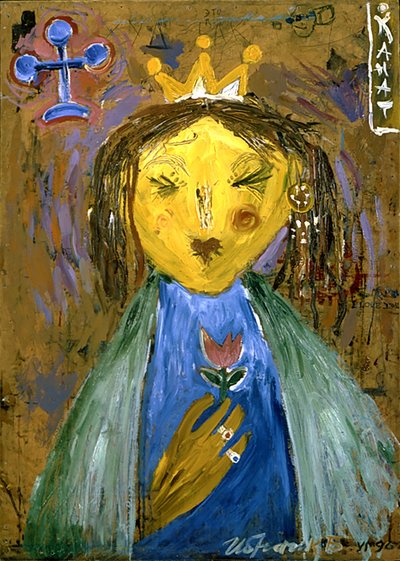 La regina espressionista con il fiore da Kanat Ibragimov