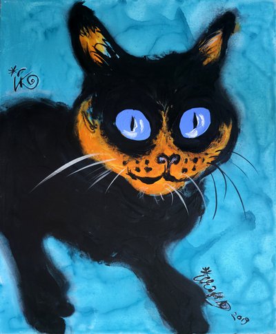 Gatto dagli occhi blu vivaci da Kanat Ibragimov