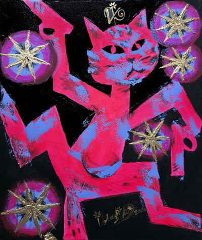 Gatto dai colori vivaci al neon da Kanat Ibragimov