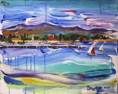 Barche a vela dai colori vivaci sull