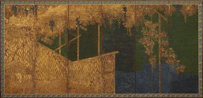 Viti fruttifere su un traliccio di bambù, periodo Momoyama, fine 16° secolo da Kano Eitoku