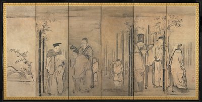 Sette saggi del boschetto di bambù, Quattro anziani del Monte Shang, 1600 da Kanō Tan’yū