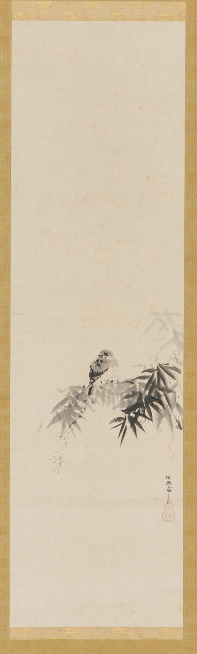 Uccello su un ramo di bambù da Kanō Tan’yū