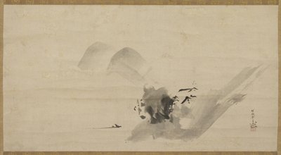 Paesaggio, Rotolo appeso, XVII secolo da Kano Tanyu