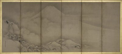 Monte Fuji e punto Matsubara, Schermi da Kano Tanyu
