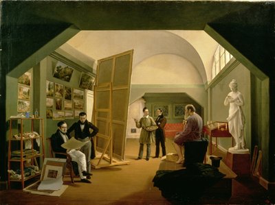 Lo studio di Petr Vasilevich Basin, 1833 da Kapiton Alekseevich Zelentsov