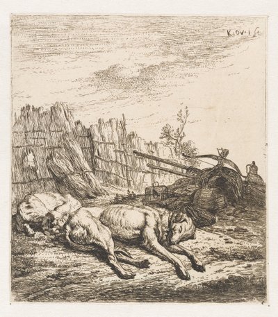 Cani da caccia addormentati da Karel Du Jardin