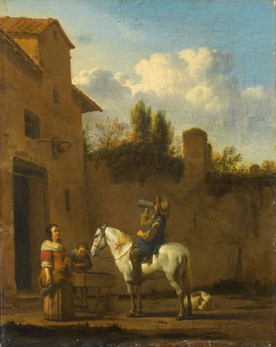 Trombettiere a cavallo che beve, 1650-60 da Karel Dujardin
