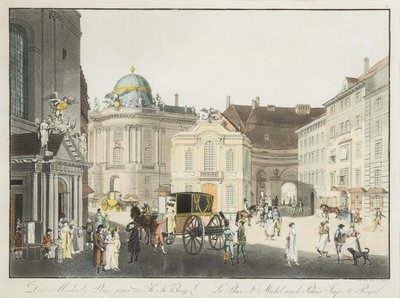 Piazza San Michele a Vienna, inizio XIX secolo da Karel Postl