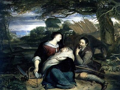 Il riposo durante la fuga in Egitto da Karel de Moor