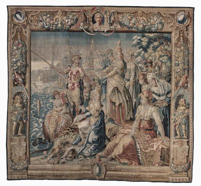 Antonio e Cleopatra (Antonio cattura un pesce salato); arazzo, data sconosciuta da Karel van II Mander