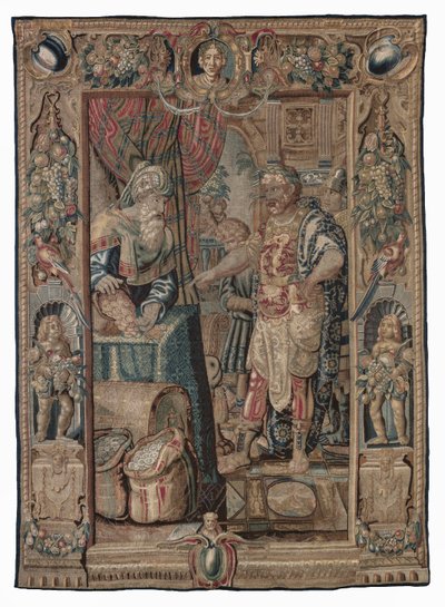 Antonio e Cleopatra (Antonio conquista Pelusio); arazzo, data sconosciuta da Karel van II Mander