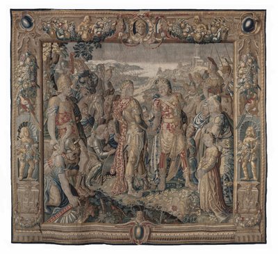 Ottavia effettua la concordia di Taranto; arazzo, data sconosciuta da Karel van II Mander