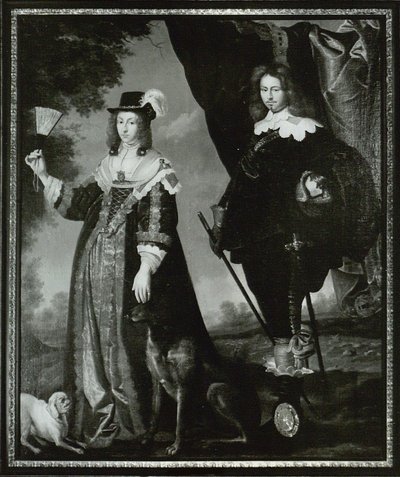 Leonora Christina, Contessa Ulfeldt 1621-1698 e Valdemar Christian di Schleswig-Holstein 1622-1656 da Karel van Mander III