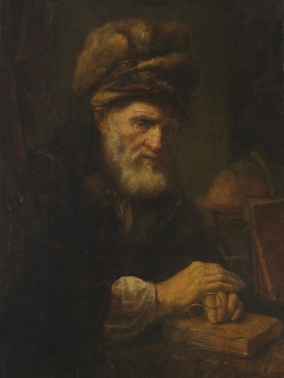 Un vecchio con un berretto di pelliccia, 1650-60 da Karel van der Pluym
