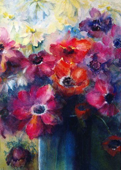 Anemoni di Caen con Margherite da Karen Armitage
