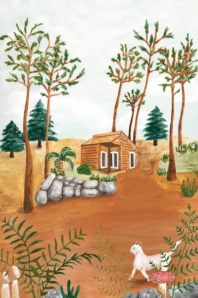 Gatto nella casetta nel bosco da Karen Menzenbach