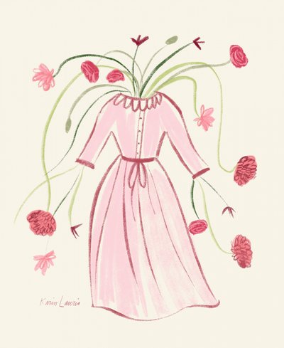 Abito rosa in fiore da Karin Lauria