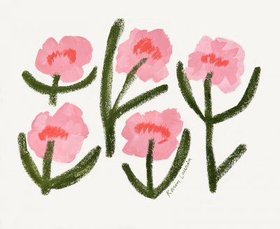 Fiori rosa moderni da Karin Lauria