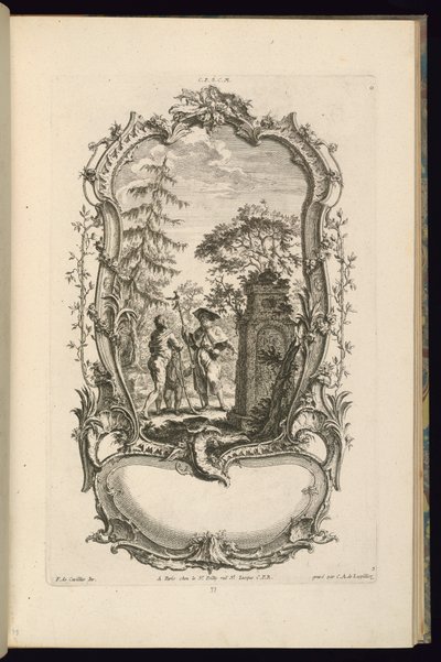Progetto per un cartiglio con scomparti grandi e piccoli da Karl Albert von Lespilliez