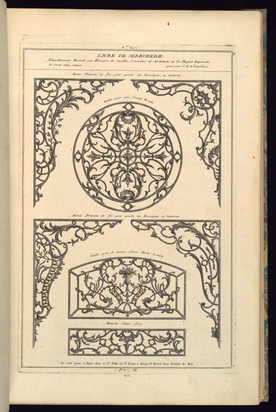Deux Potences de fer, pour pendre des Enseignes, ou lanternes da Karl Albert von Lespilliez