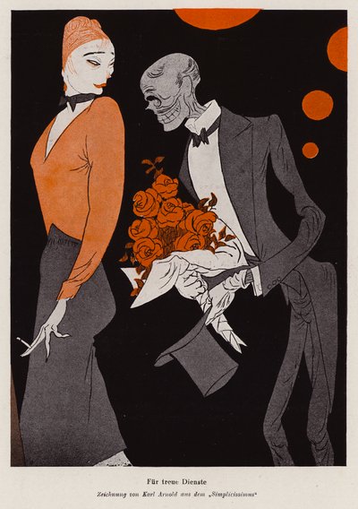 Per un servizio fedele - gli effetti della sifilide (litografia a colori) da Karl Arnold