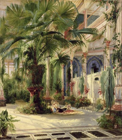 Interno della Palm House a Potsdam da Carl Blechen