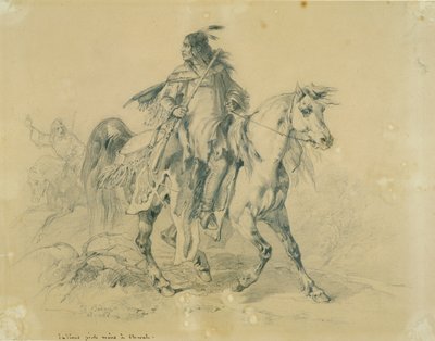 Guerriero Piedi Neri a cavallo da Karl Bodmer