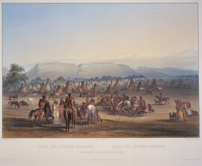 Accampamento degli Indiani Peikann da Karl Bodmer