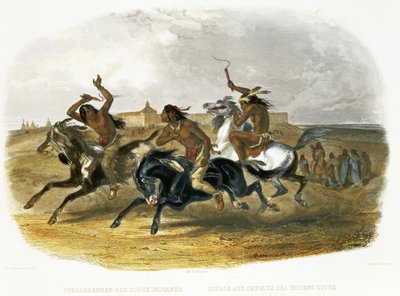 Corse di cavalli degli indiani Sioux vicino a Fort Pierre, tavola 30 dal Volume 1 di 
