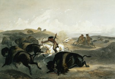 Indiani che cacciano il bisonte, tavola 31 dal Volume 2 di 
