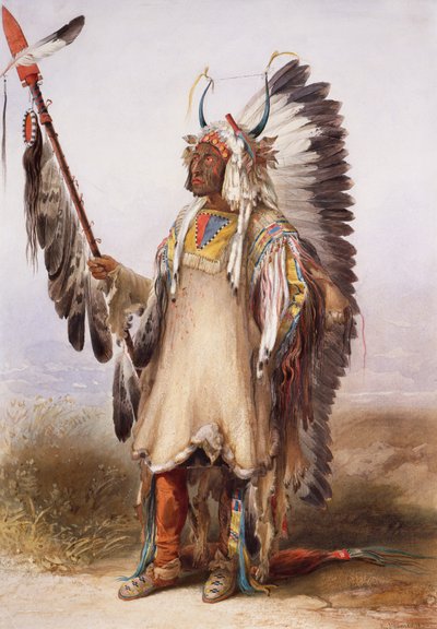 Mató-Tópe, capo Mandan da Karl Bodmer