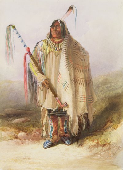 Pehriska-Ruhpa, guerriero Hidatsa da Karl Bodmer