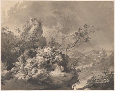 Torri rovinate che dominano il Reno da Karl Bodmer
