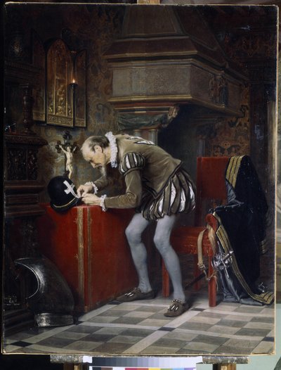 Alla vigilia della notte di San Bartolomeo - Gun (Hun), Karl Fyodorovich (1830-1877) - 1868 - Olio su tela - 115x89,5 - Museo Russo di Stato, San Pietroburgo da Karl Fedorovic Gun