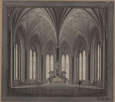 Berlino, Spittelmarkt. Progetto per la chiesa di Santa Gertrude. Veduta interna del coro da Karl Friedrich Schinkel