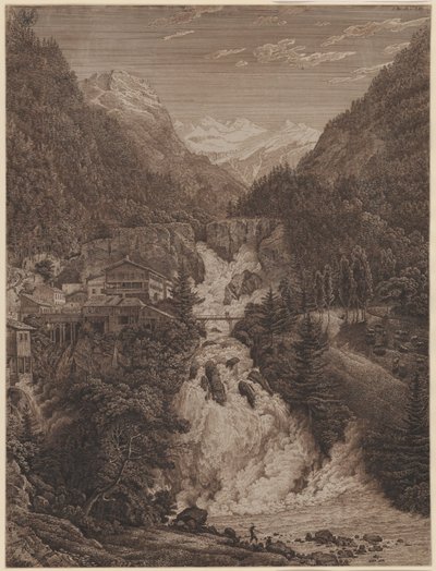 La cascata presso Wildbad Gastein da Karl Friedrich Schinkel