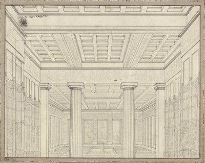 Didone. Opera di Bernhard Klein. Progetto per la 3ª decorazione. Camera nel palazzo da Karl Friedrich Schinkel